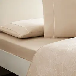 Постільна білизна з жаккардовим покривалом-піке Soleya Beige / простирадло на резинці Tac pbe0051418 - мініатюра 3