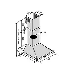 Витяжка купольна Ventolux LIDO 60 WH (700) - мініатюра 7