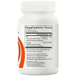 Метил B12 с L-метилфолатом Seeking Health Methyl B12 with L-Methylfolate со вкусом вишни 60 таблеток - мініатюра 2