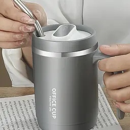 Кухоль office cup 500 мл для кави чаю з вакуумною ізоляцією нержавіюча сталь 304/PP grei - мініатюра 7