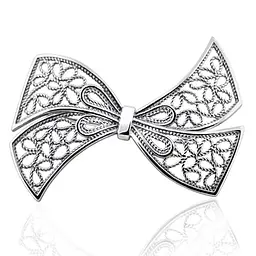 Серебряная брошь Бант (9525)