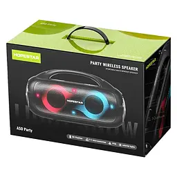 Бездротова акумуляторна Bluetooth колонка BT5.0 бумбокс 80W TWS AUX/TF/USB 8h IPX5 LED RGB підсвічування Hopestar A50 Party - мініатюра 10