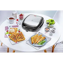 Мультимейкер Tefal Snack Time 3в1, 700 Вт чорно-сірий (SW341D12) - мініатюра 6
