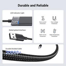 Концентратор Ugreen USB 3.0 to 4xUSB 3.2 Gen1 CM653 black (15548) - мініатюра 6