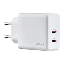 Мережевий зарядний пристрій Usams CC172 T54 40W Dual Type-C Ports GaN Fast Charger ( EU ) Білий