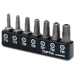 Набір біт Toptul TORX з отвором 1/4" 7од. (T10-T40) (GAAV0703)