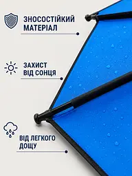 Пляжна туристична парасоля 210 см синя швидкозбірна з чохлом для моря, риболовлі та кемпінгу (49676249) - мініатюра 6
