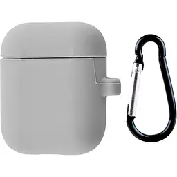 Чохол Silicone Case + Carabine для AirPods Gray [34660]