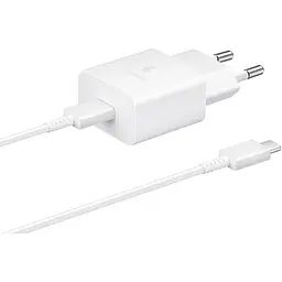 Зарядний пристрій Samsung 15Вт USB-С, кабель USB-C USB-C, 1м, білий (EP-T1510XWEGEU)