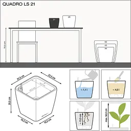 Вазон Lechuza Quadro Premium LS 21 червоний (16127) - мініатюра 4