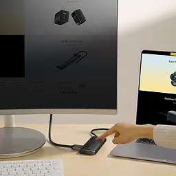 USB-хаб Baseus Lite Series 6-Port Type-C HUB Docking Station (Type-C to HDMI+USB3.0*2+PD+SD/TF) Black (WKQX050101) - мініатюра 9