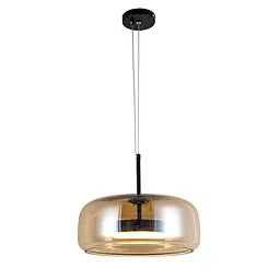 Светильник підвісний LED Levistella 909XL158-1 led (330) BK+AM, 9W, чорний + коричневий, 1400мм, три режими, для вітальні - мініатюра 2