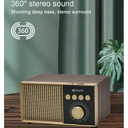 Портативна колонка ретро Kisonli G10 Bluetooth 1200 mAh 5 Вт Red-Wood - мініатюра 3