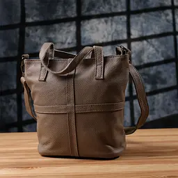 Зручна сумка жіноча з ручками з натуральної шкіри Vintage 22996 сіра - мініатюра 8