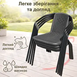 Комплект садових меблів 4Points Torino-3 круглий стіл 60см сталевий