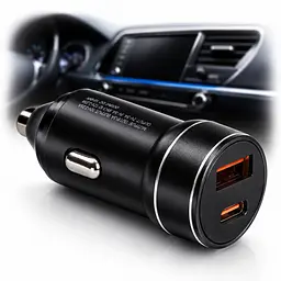 Автомобільний зарядний пристрій VOIN 30W, 1USB 10W + 1PD 27W, 12/24V (C-36206)