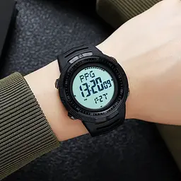 Годинник чоловічий спортивний з компасом Skmei 2147 Compass (Чорний з білим циферблатом) - мініатюра 4