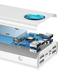 Зовнішній акумулятор Baseus Amblight QC3.0+PD 65W 30000mAh білий - мініатюра 6