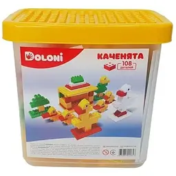 Конструктор Doloni Каченята 013888/11 в пластиковому боксі, 108 деталей