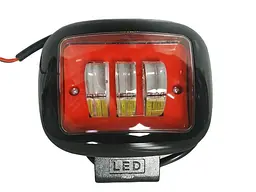 Світлодіодна додаткова LED фара Квадратна 20х100х60 mm / 30W / 10Wх3 / Далекий 1 шт.