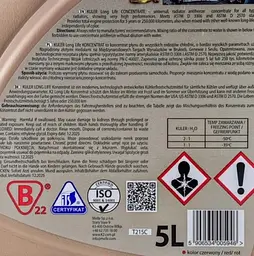 Антифриз концентрат K2 Kuler Long Life -80 Червоний G12 / G12+ 5 л (T215C) (K20266) - мініатюра 5