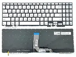 Клавіатура для ASUS ZenBook UX562FA, UX562FAC, UX562FD, UX562FDX (RU Silver без рамки з підсвічуванням). Оригінал