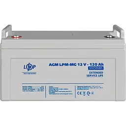 Джерело безперебійного живлення [ДБЖ] LogicPower W1500 + 2 x LPM-MG батарея 12V - 120Ah [19807] [110349] - мініатюра 7