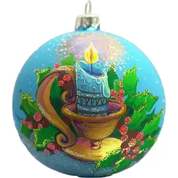 Ялинкова куля Санта Шоп Блакитна свічка 10 см (4820001106909)