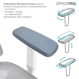 Офісне крісло OfficePro Elegant OC660-W-LG-LG (OC660-W-LG-LG) - мініатюра 12