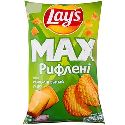 Чипси Lays Max Рифлені Королівський сир картопляні 95 г х 3 шт. - мініатюра 2