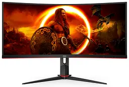 Монiтор 34" AOC CU34G2XP/BK Black/Red - мініатюра 1