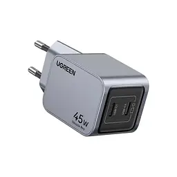 Зарядний пристрій Ugreen 2xUSB-C PD 45 Вт GaN X707 сірий (35008) - мініатюра 3