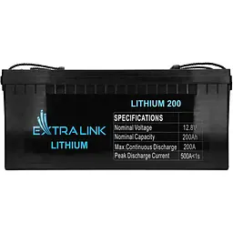 Акумулятор Extralink LiFePO4 12V (12.8V/200Ah/2560Wh) (EX.30479) [112623]
