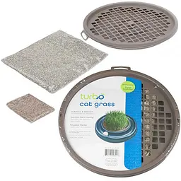 Coastal Turbo Cat Grass костал турбо кет грас трава для котів, контейнер, зерна пшениці, вермикуліт