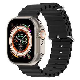 Силіконовий ремінець на смарт-годинник для Apple Watch 38,40,41,42 mm, Ocean Band, black, зі зручною застібкою, для годинника епл вотч, спортивний, ArmorStandart (ARM74233) - мініатюра 2