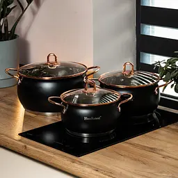 Набір каструль Haus Roland із нержавіючої сталі 6,1/2,6/3,6 л, чорний Haus Roland HP33525B - мініатюра 10