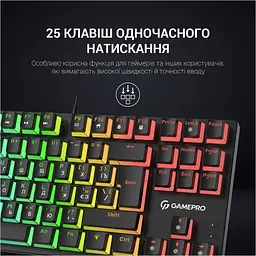 Клавіатура GamePro MK80R Red Switch RGB USB Black [111028] - мініатюра 4