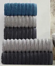 Набір махрових турецьких рушників Zeron 50х90 3 штуки + 70х140 3 штуки Microcotton Dalgali Desen - мініатюра 5