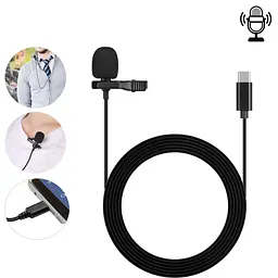 Мікрофон петличка для телефону Lavalier microphone MK-3 петличний мікрофон Type-c для смартфона 1.5 м - мініатюра 2