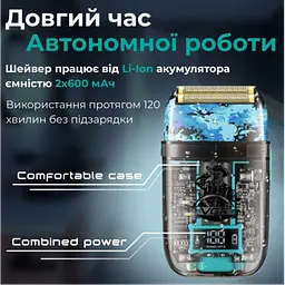 Електробритва чоловіча акумуляторна, бритва шейвер з вологозахистом IPX5 VGR V-352 - мініатюра 5