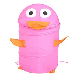 Кошик для іграшок "Рожева Качечка" M 1039 (Pink) діаметр 37 см, висота 47/57 см, з кришкою