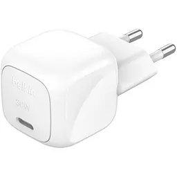 Зарядний пристрій BELKIN 30Вт USB-С PD PPS, кабель USB-С USB-C, 1м, PVC, білий (WCA008KQ1MWH-B6) - мініатюра 2