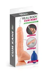 Закінчуючий фалоімітатор Real Body - Cum Roby: довжина 23 см, діам. 4,2 см, ТРЕ, присоска - мініатюра 3