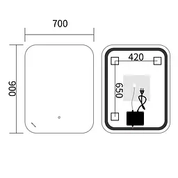 Дзеркало Mixxus Premium Diverse MR15-90x70-Reverse MP6639 - мініатюра 4