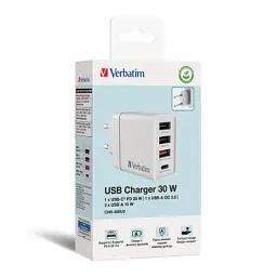 Зарядний пристрій Verbatim USB 30W PD3.0 4-ports white (49701) - мініатюра 7