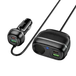 Розгалужувач авто прикурювача - зарядний адаптер HOCO Z59A Rank 96 W (2C2A) cigarette lighter slot car charge - мініатюра 2