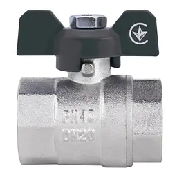 Кран кульовий Thermo Alliance Base 3/4" ВВ прямий, PN40, метелик SD602W20 - мініатюра 2
