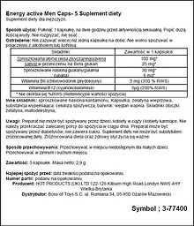 Капсули для чоловіків Hot Energy Caps Active Men, 5 шт - мініатюра 3