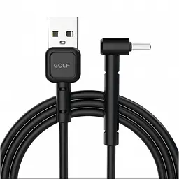 Кабель зарядний GOLF GC-69 Type-C L 1м, 3A, чорний, кутовий штекер