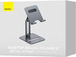 Підставка Baseus Desktop Biaxial Foldable Metal Stand for Tablets LUSZ000113 Grey - мініатюра 4